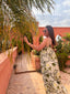 Robe longue Sophia azteque kaki LARAETHNICS