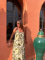 Robe longue Sophia azteque kaki LARAETHNICS