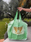 Cabas en lin vert VIRGINIE DARLING