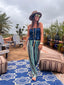 Pantalon de plage Cosmo bleu LARAETHNICS