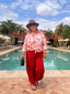Pantalon large Emile rouge LARAETHNICS