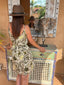 Robe courte Gloria kaki LARAETHNICS