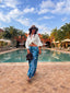 Pantalon Laguna turquoise LARAETHNICS