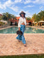 Pantalon Laguna turquoise LARAETHNICS