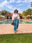Pantalon Laguna turquoise LARAETHNICS