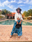 Pantalon Laguna turquoise LARAETHNICS