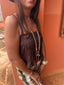 Crop top Nina marron LARAETHNICS