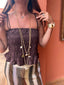 Crop top Nina marron LARAETHNICS