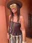 Crop top Nina marron LARAETHNICS