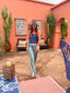 Crop top Nina bleu LARAETHNICS