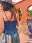 Crop top Nina bleu LARAETHNICS
