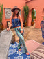 Crop top Nina bleu LARAETHNICS