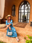 Robe longue Seraphine bleu LARAETHNICS
