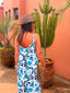 Robe longue Sophia azteque blanc LARAETHNICS