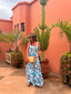 Robe longue Sophia azteque blanc LARAETHNICS