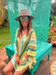 Poncho de plage Spritz vert LARAETHNICS