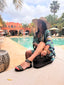Poncho de plage bleu LARAETHNICS