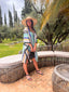 Poncho de plage bleu LARAETHNICS