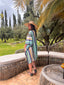 Poncho de plage bleu LARAETHNICS