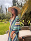 Poncho de plage bleu LARAETHNICS