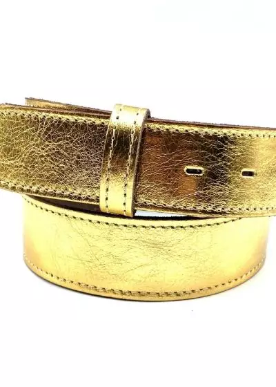 Bohosita : ceinture cuir bohème Laminati Yolète unie dorée