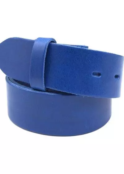 Bohosita : ceinture cuir bohème Primavera Yolète unie bleue