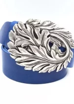 Bohosita : ceinture cuir chic Primavera Yolète unie bleue