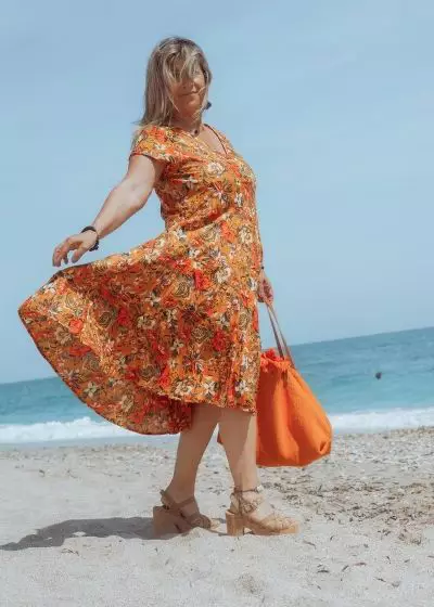 Bohosita : robe tendance bohème Jalan Dress Addict imprimée orange