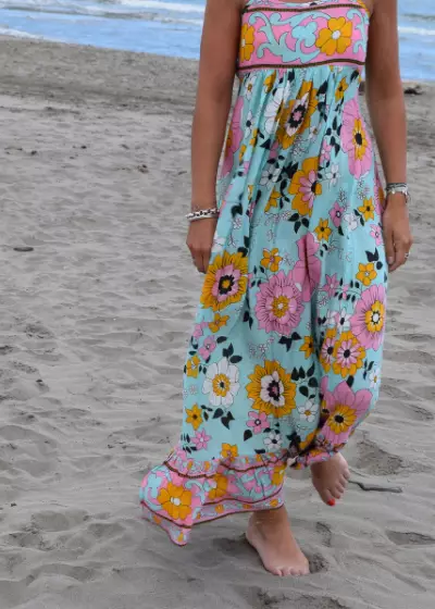 Bohosita : robe tendance bobochic Open Back Sand Coachella fleurie rose