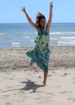 Bohosita : robe tendance bohème V Back Sand Coachella fleurie verte