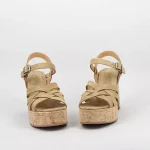 Bohosita : sandales à talon tendance bohème Couba Minka Design couleur camel