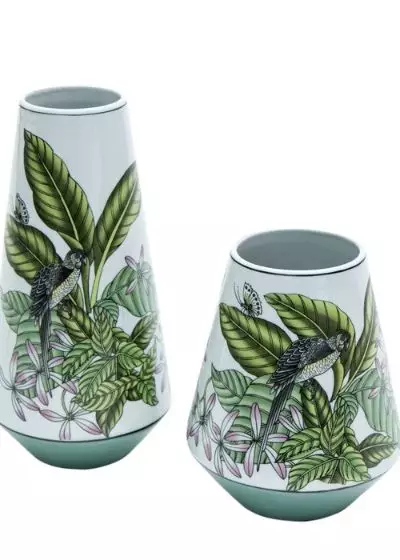 Bohosita : vase décor bohochic Parrot Byroom porcelaine fleuri