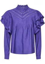 Bohosita : blouse tendance bohème Liselin Cream uni violet