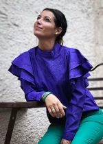 Bohosita : blouse tendance chic Liselin Cream uni violet