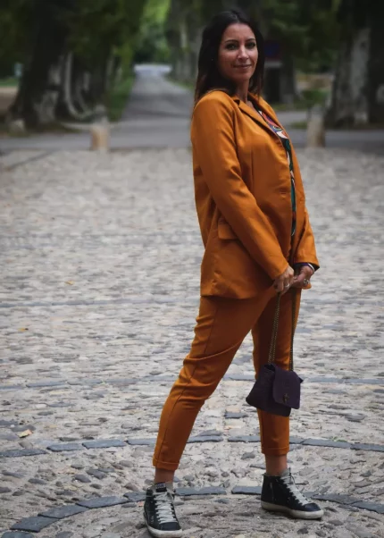 Bohosita : pantalon chic casual Arancia Banditas from Marseille uni jaune