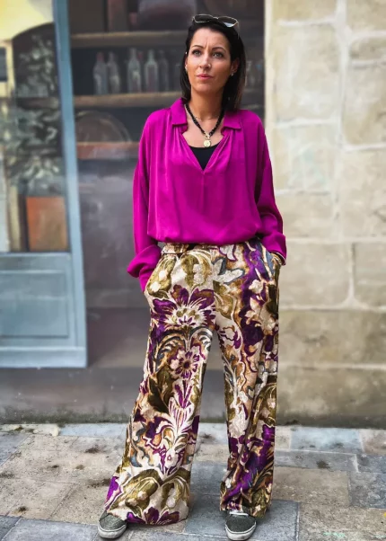 Bohosita : pantalon chic femme Magnolia Banditas from Marseille imprimé coloré