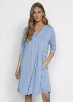 Bohosita : robe chic tendance Modala Cream unie bleue