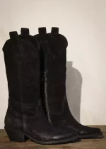 Bohosita : bottes Montana Chantal B cuir noir inspiration bohochic