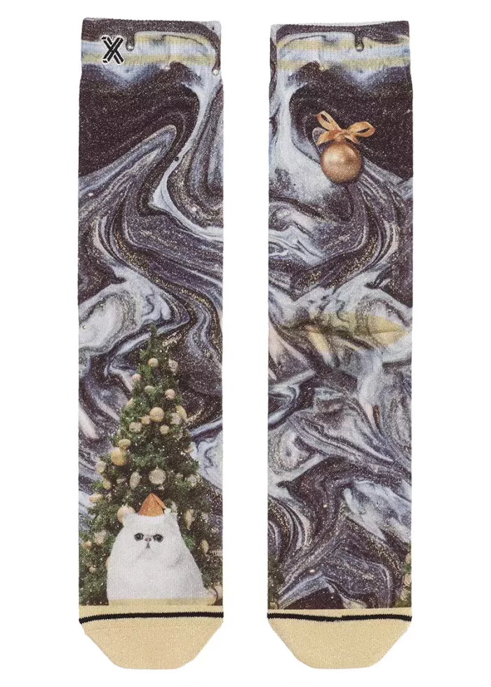 Bohosita : chaussette femme spécial Noël fashion XMas Marble XPOOOS imprimée motifs