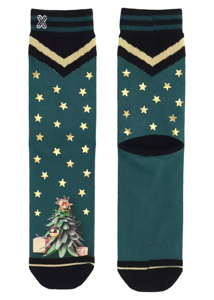 Bohosita : chaussette femme spécial Noël fashion XMas Stars XPOOOS imprimée motifs