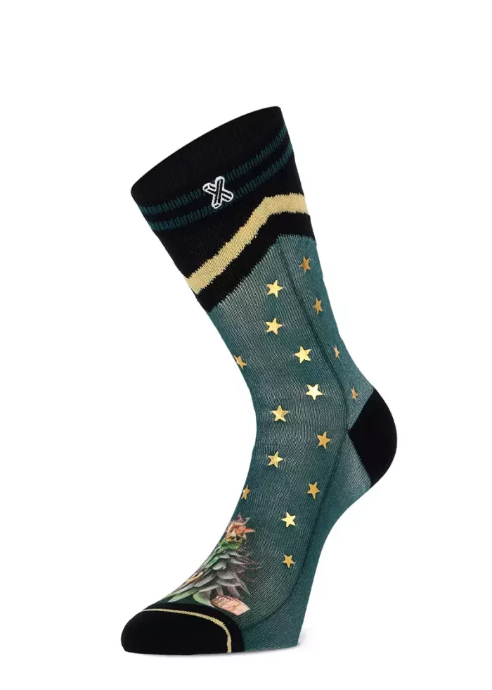 Bohosita : chaussette femme spécial Noël tendance XMas Stars XPOOOS imprimée motifs