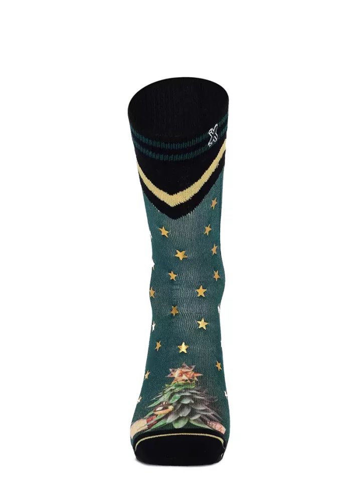 Bohosita : chaussette femme spécial Noël mode XMas Stars XPOOOS imprimée motifs