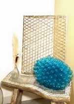 Bohosita : lampe décoration verre turquoise originale
