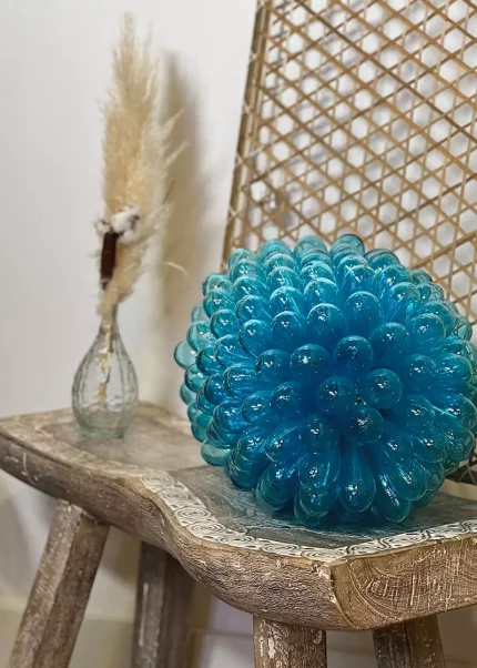 Bohosita : lampe décoration verre turquoise tendance