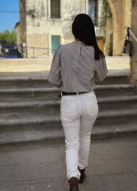 Bohosita : pantalon mode femme confort Lotte Cream blanc uni