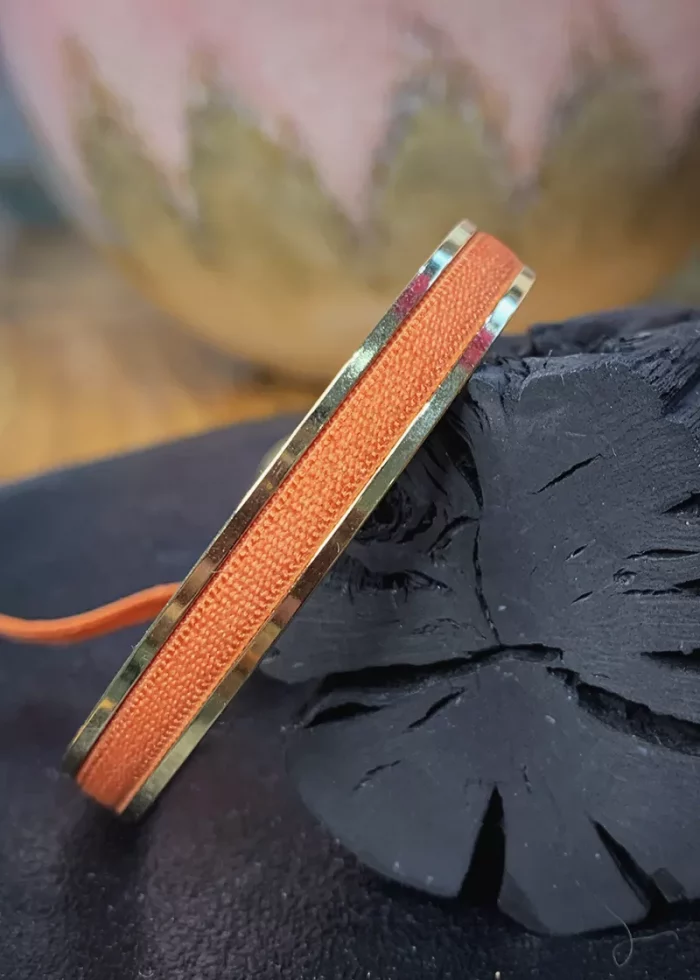 Bohosita : bracelet jonc unique femme orange 4mm Les Interchangeables