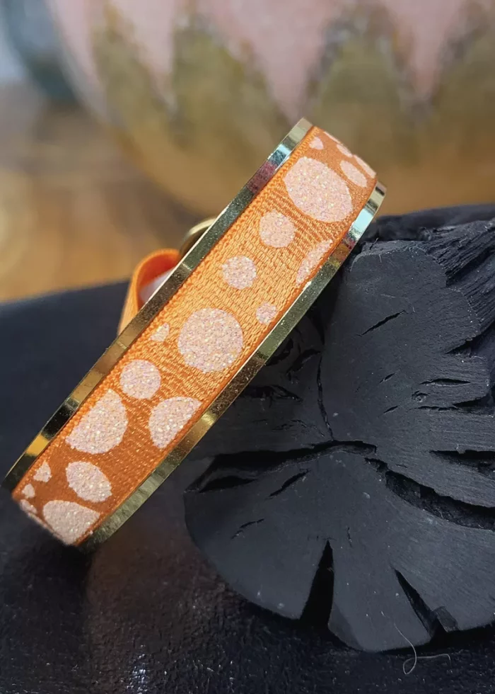 Bohosita : bracelet jonc unique femme orange 9mm Les Interchangeables