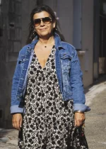 Bohosita : veste jean mode femme Joa Banditas from Marseille unie denim